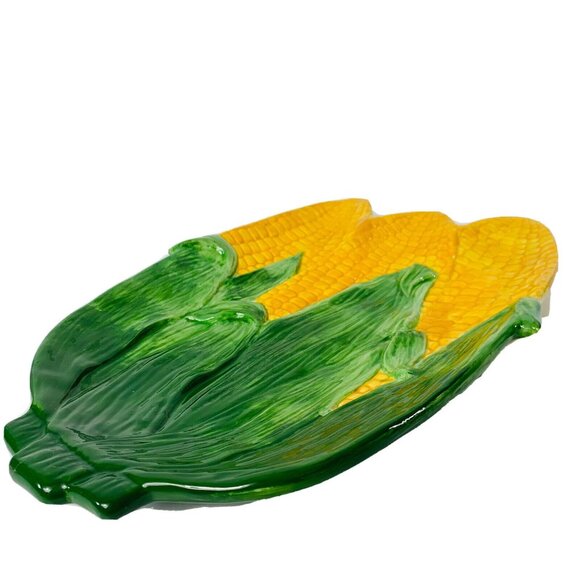 Corn Ceramic Serving Platter Retro Farmhouse Table Decor VTG Kitchen Dish BBQ - Picture 6 of 13